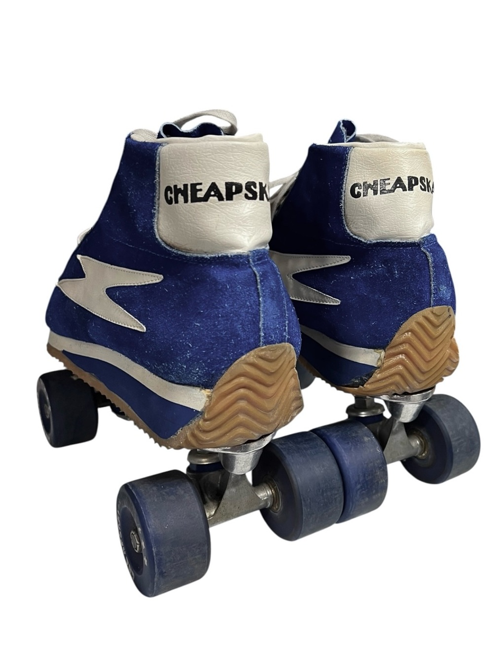 🌻Vintage Cheapskates California Roller Skates Blue Suede 1970s Retro Size 12 - Picture 2 of 15